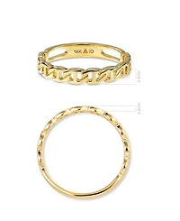 Devata Valentino Link Ring in 14K Gold, Size 9, approx. 2.3 grams