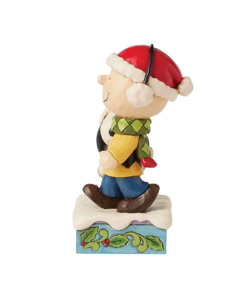 Jim Shore Charlie and Snoopy Wearing Scarf Figurine