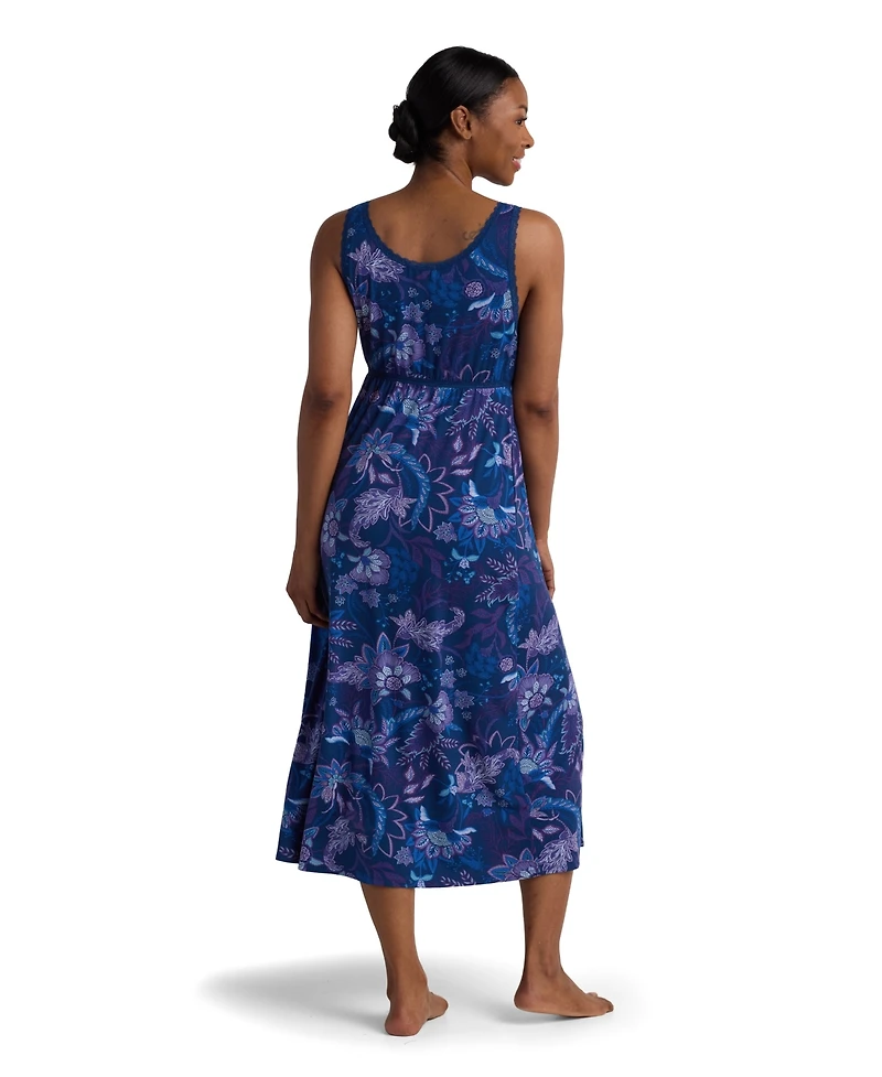 Miss Elaine Women's Sleeveless Printed Long Dress