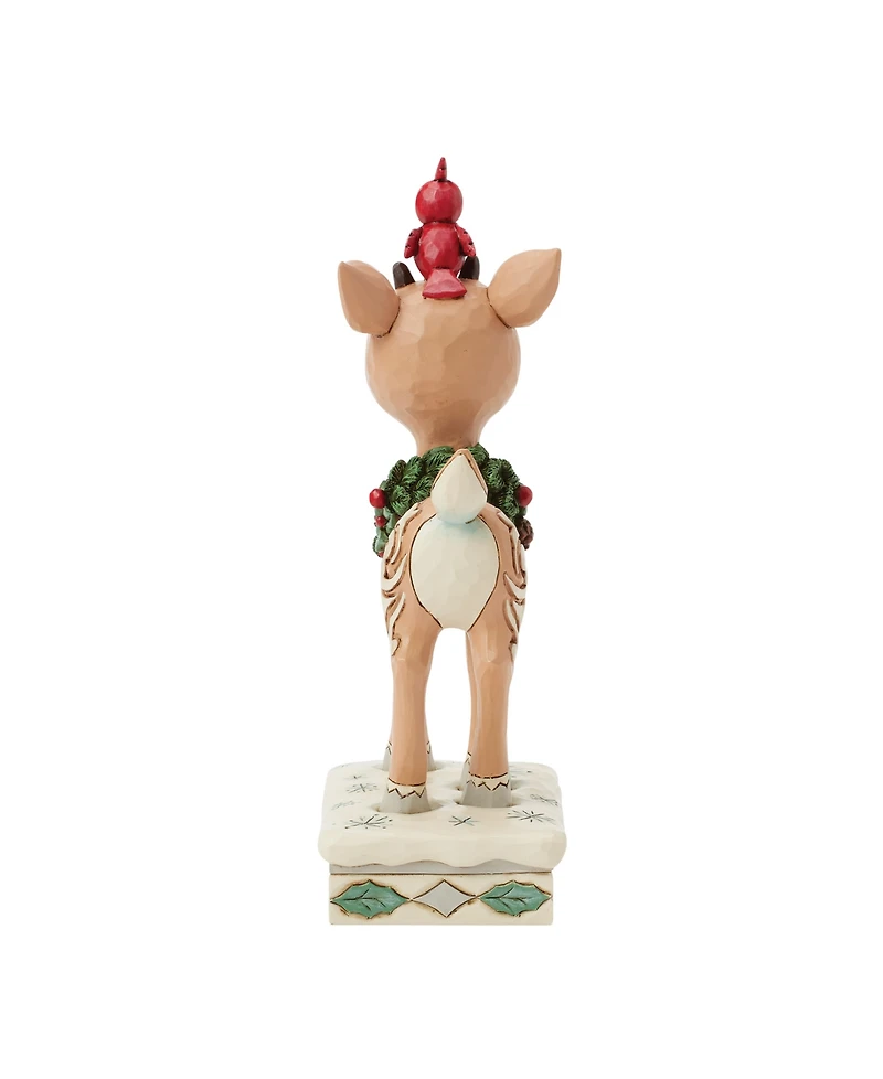 Jim Shore Woodland Rudolph with Red Bird Figurine