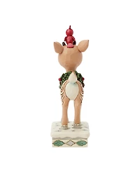 Jim Shore Woodland Rudolph with Red Bird Figurine