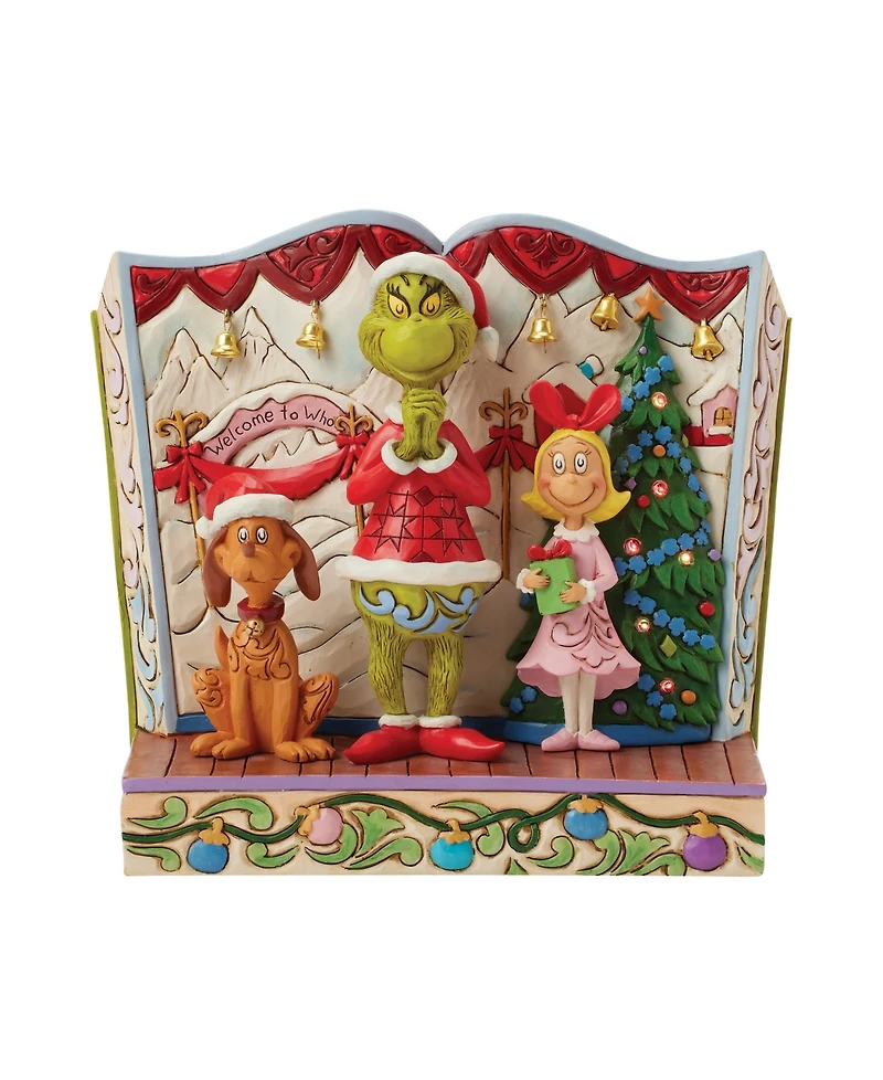 Jim Shore Grinch with Max and Cindy Figurine