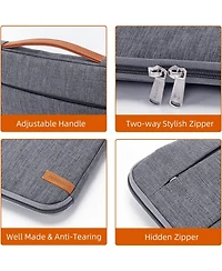 15.6 inch Laptop Sleeve Bag, Slim Lightweight Multiple Pockets Computer Cover Notebook Ultrabooks Carrying Case fit for Acer Asus Dell Lenovo Hp, Grey