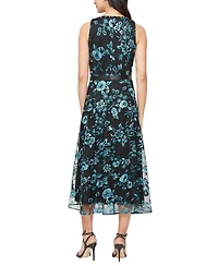 Alex Evenings Women's Embroidered Tulle Midi Dress