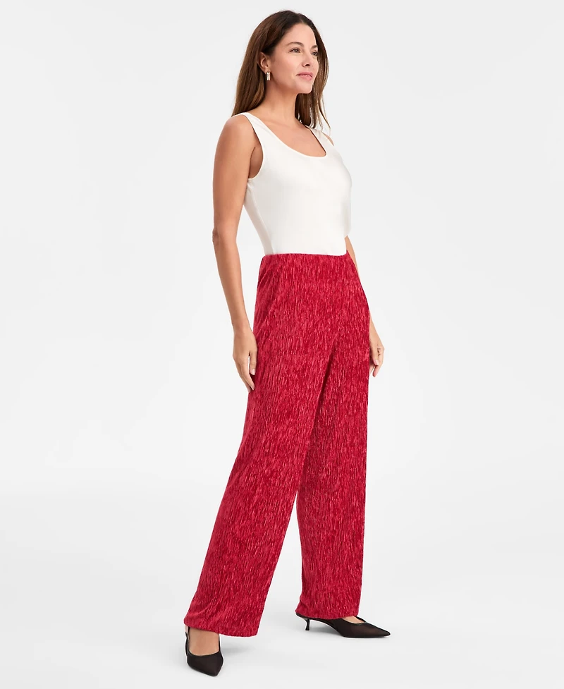 Jm Collection Women's Pleated Velvet Pants, Macy's Exclusive