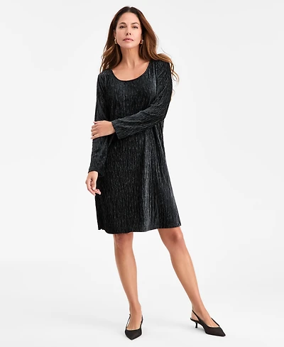 Jm Collection Women's Pleated Velvet Dress, Macy's Exclusive