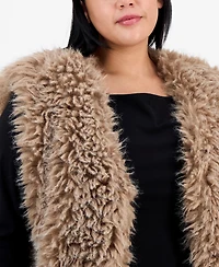 And Now This Trendy Plus Shaggy Faux-Fur V-Neck Vest, Macy's Exclusive
