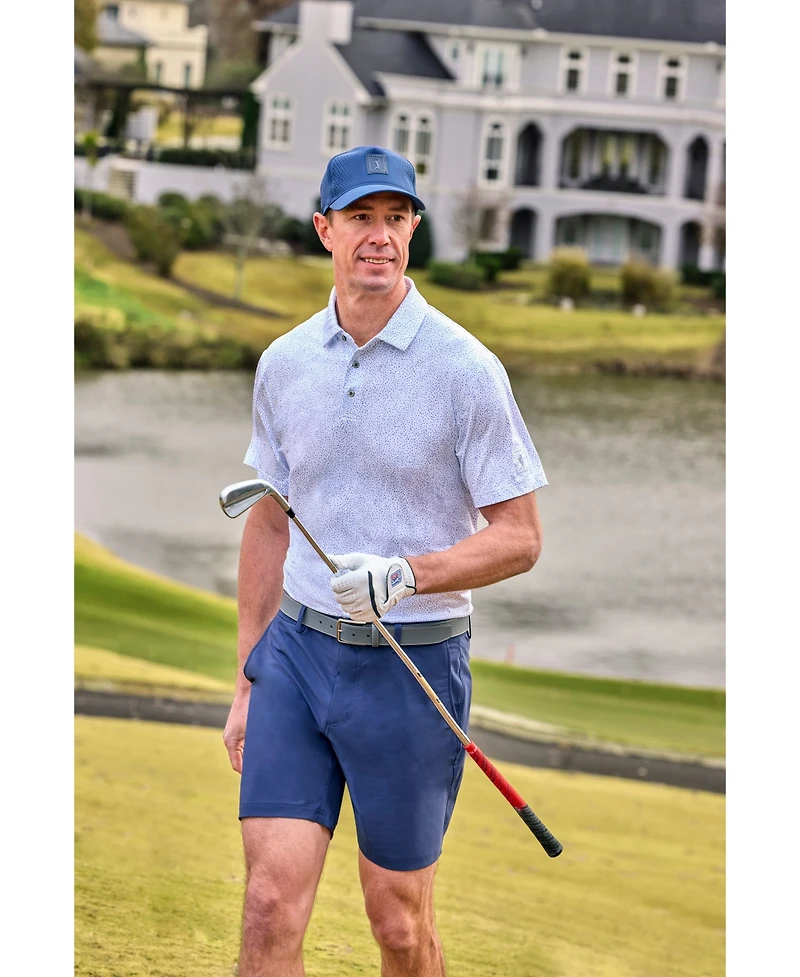 Pga Tour Men's Short Sleeve Confetti Print Golf Polo Shirt