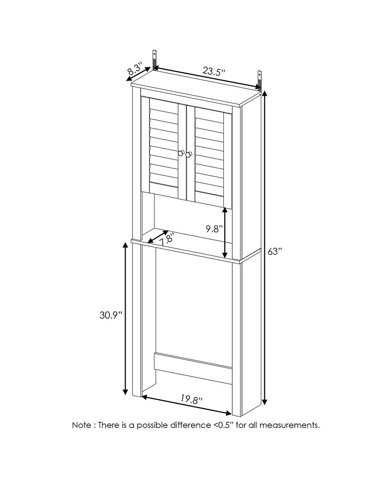 Homlux Indo Louver Door Bath Cabinet, Espresso