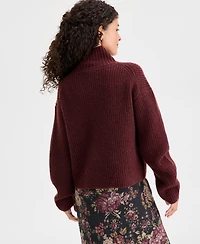 Lucky Brand Women's Ribbed Mock-Neck Sweater