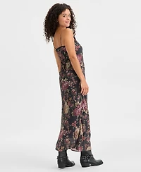 Lucky Brand Women's Lace-Up Slip Midi Dress