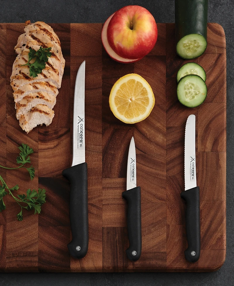 Cat Cora Cutlery-Pro 3-Piece Soft-Grip Handle Chefs Knives Set