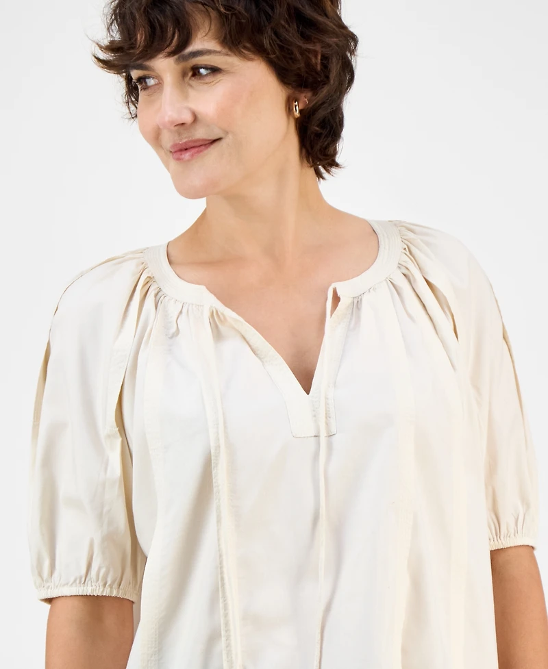 Style & Co Women's Split-Neck Raglan-Sleeve Blouse, Macy's Exclusive