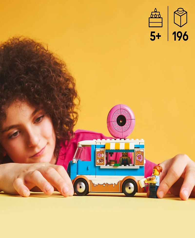 Lego City Donut Truck Building Toy 60452, 196 Pieces