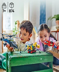 Lego City Helicopter and Fire Truck and Submarine Remix Building Toy 60462, 874 Pieces