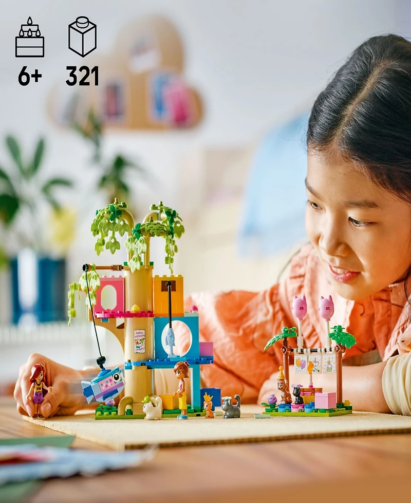 Lego Friends Cat Birthday Party Tree House 42666 Toy Building Set, 321 Pieces