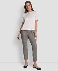Dkny Petite Mixed Media Short Sleeve Top