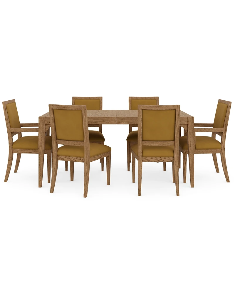 Everleigh Dining 7-Pc. Set (Table, 4 Upholstered Back Side Chair & 2 Upholstered Back Arm Chair)