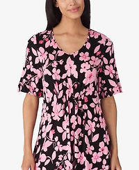 Ellen Tracy Women's V-Neck Flutter Sleeve Tunic