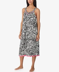 Ellen Tracy Women's V-Neck Ruffled Hem Sleeveless Midi Gown