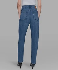 Karl Lagerfeld Paris Women's Patch Denim Straight-Leg Jeans