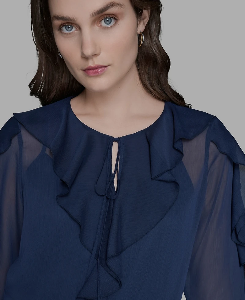 Karl Lagerfeld Paris Women's Layered Ruffle Dress