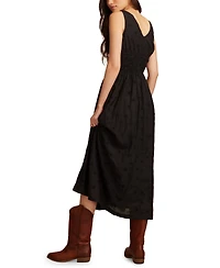 Lucky Brand Women's Printed V-Neck Smocked-Waist Maxi Dress