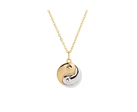 Little Sky Stone 14K Gold Plated Yin Yang Two Tone Charm Necklace