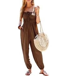 Cupshe Women's Casual Ruched Bodice Jumpsuit