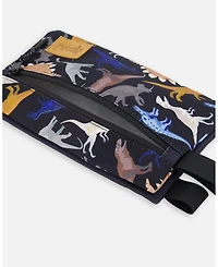Deux par Deux Boy Double Pencil Case Black Dinosaur Print - Toddler|Child