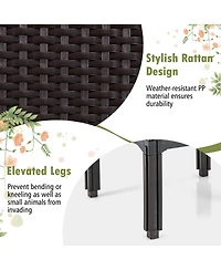 Gymax 4 Pcs Elevated Plastic Raised Garden Bed Planter Kit for Flower Vegetable Grow