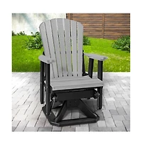 American Furniture Classics Fan Back Swivel Glider in Light Gray and Black