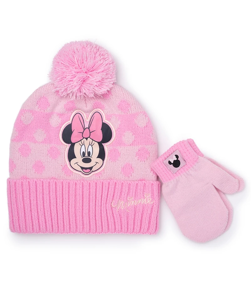Minnie Mouse Toddler Girls 2-Piece Beanie and Mitten Set