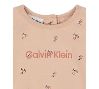 Calvin Klein Baby Girls 2-Piece Printed Long Sleeve Top and Leggings Set