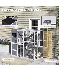 PawHut Large Catio Outdoor Cat Enclosure for 2-3 Cats 76" x 36" x 68"