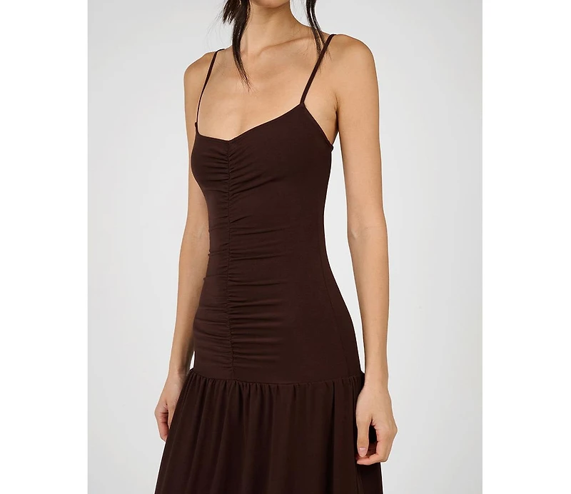 WeWoreWhat Women's Ruched Front Scoop Maxi Dress