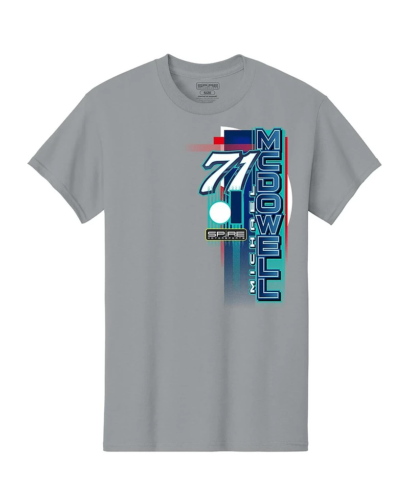 Spire Motorsports Men's Gray Michael McDowell Delaware Life Car T-Shirt