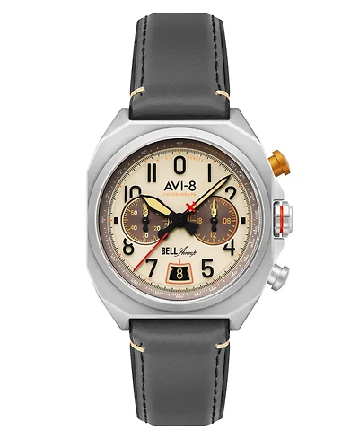 Avi-8 Men's Bell X-1 Brown Leather Strap Watch, 41mm