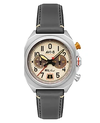 Avi-8 Men's Bell X-1 Brown Leather Strap Watch, 41mm