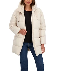 Sebby Collection Women's 3/4 Reversible Puffer Jacket