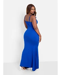 Rebdolls Women's Royal Blue Bodycon Maxi Dress