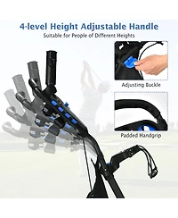 Akiudex 4-Wheel Foldable Golf Push Cart with Adjustable Handle