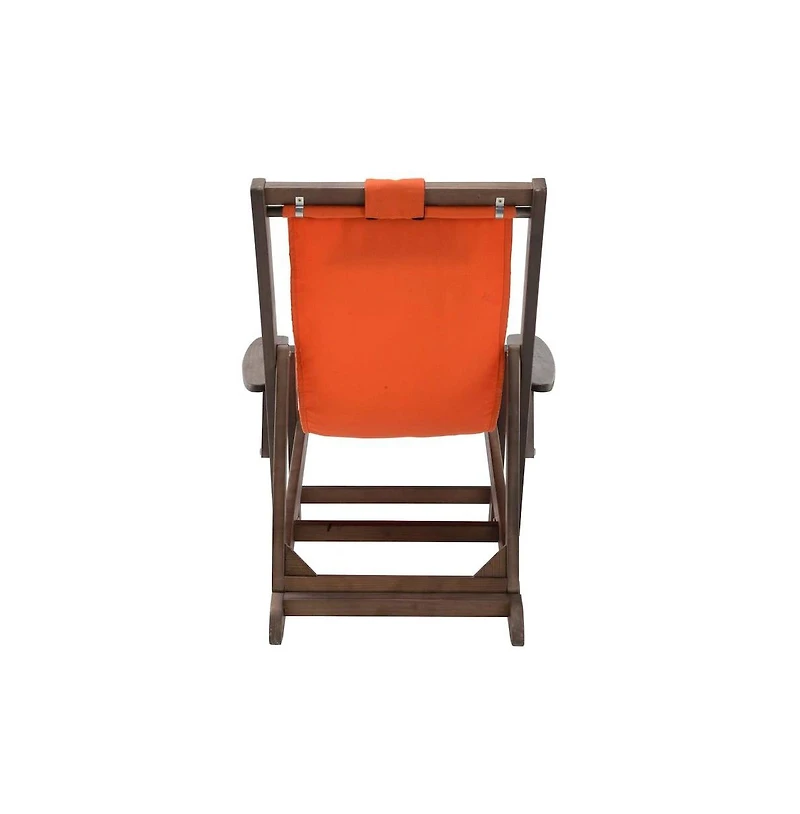 Jiallo Canvas Sling Chair With Cup And Wine Holder And Ottoman