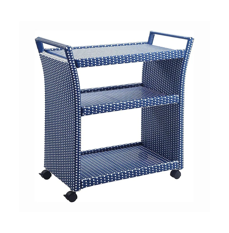 Enitial Star Azur Outdoor Aluminum and Pe Wicker Bar Cart