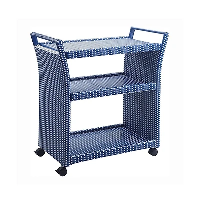 Enitial Star Azur Outdoor Aluminum and Pe Wicker Bar Cart