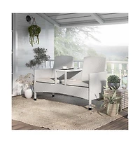 Enitial Star Azur Gray Metal Wicker Patio Conversation Loveseat