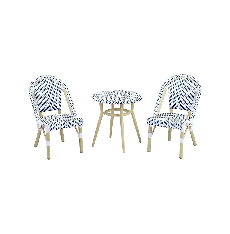 Enitial Star Dakie Aluminum 3-Piece Patio Kids Chair and Table Set