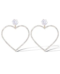 Glass Stone Heart Earrings