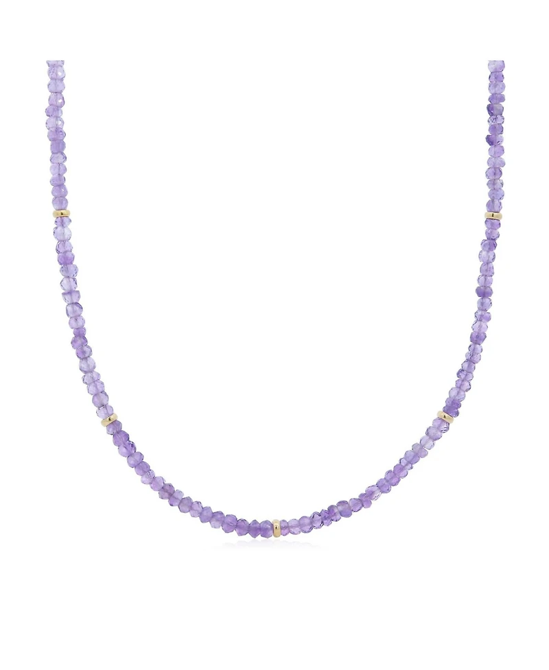 The Lovery Pink Amethyst Bead Necklace 14K Gold