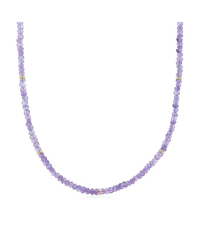 The Lovery Pink Amethyst Bead Necklace 14K Gold